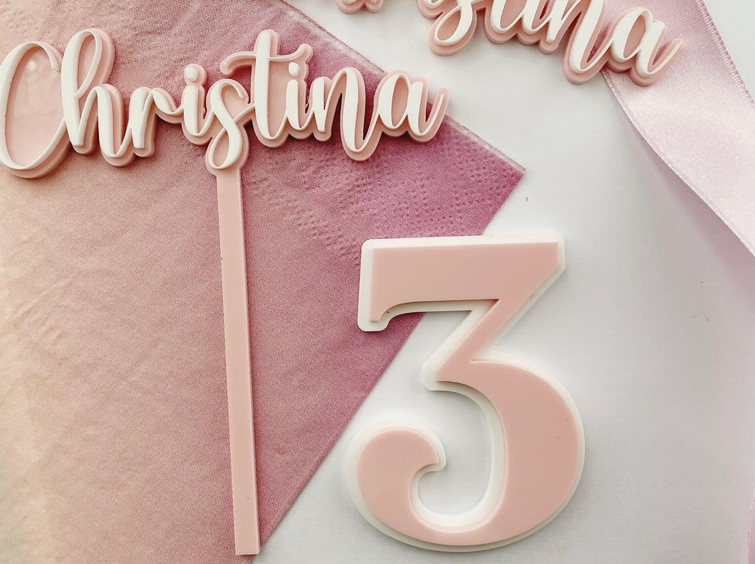 Acrylic Number Cake Topper | Acrylic Number Cake Charm