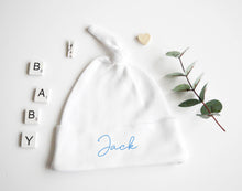 Load image into Gallery viewer, Baby Knotted Hat - Blue Design
