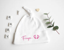 Load image into Gallery viewer, Baby Knotted Hat - Pink Design
