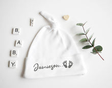 Load image into Gallery viewer, Baby Knotted Hat - Grey Design
