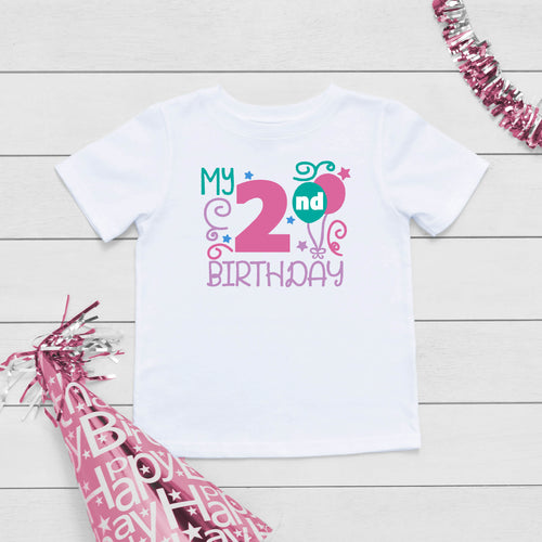 Ballon Birthday T-shirt for a girl