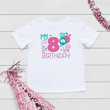 Load image into Gallery viewer, Clothing size guideBallon Birthday T-shirt for a girl
