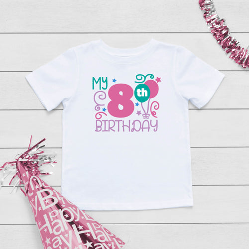 Clothing size guideBallon Birthday T-shirt for a girl