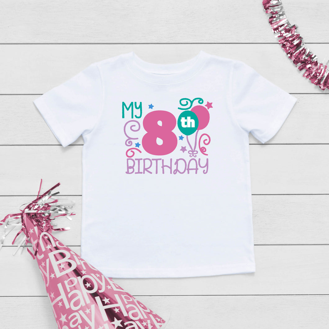 Clothing size guideBallon Birthday T-shirt for a girl