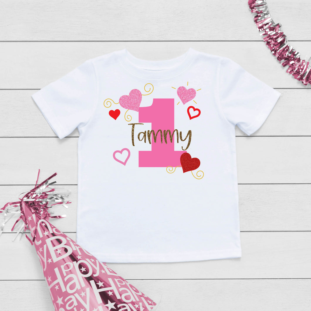 Hearts One Birthday T-Shirt