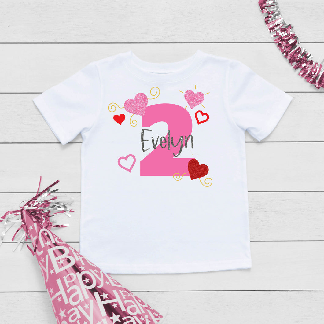 Hearts Two Birthday T-Shirt