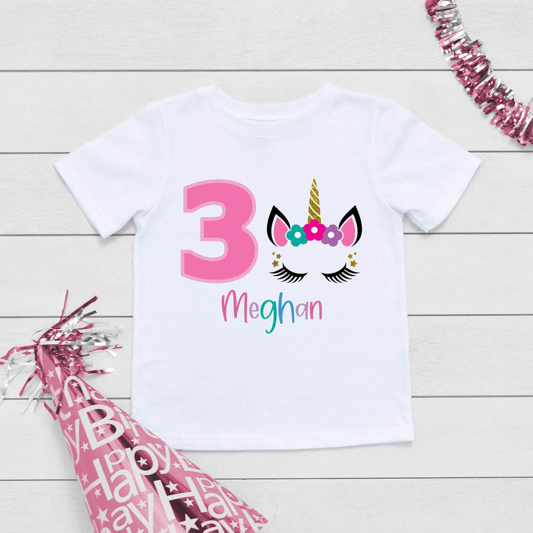 Unicorn Three Birthday T-Shirt