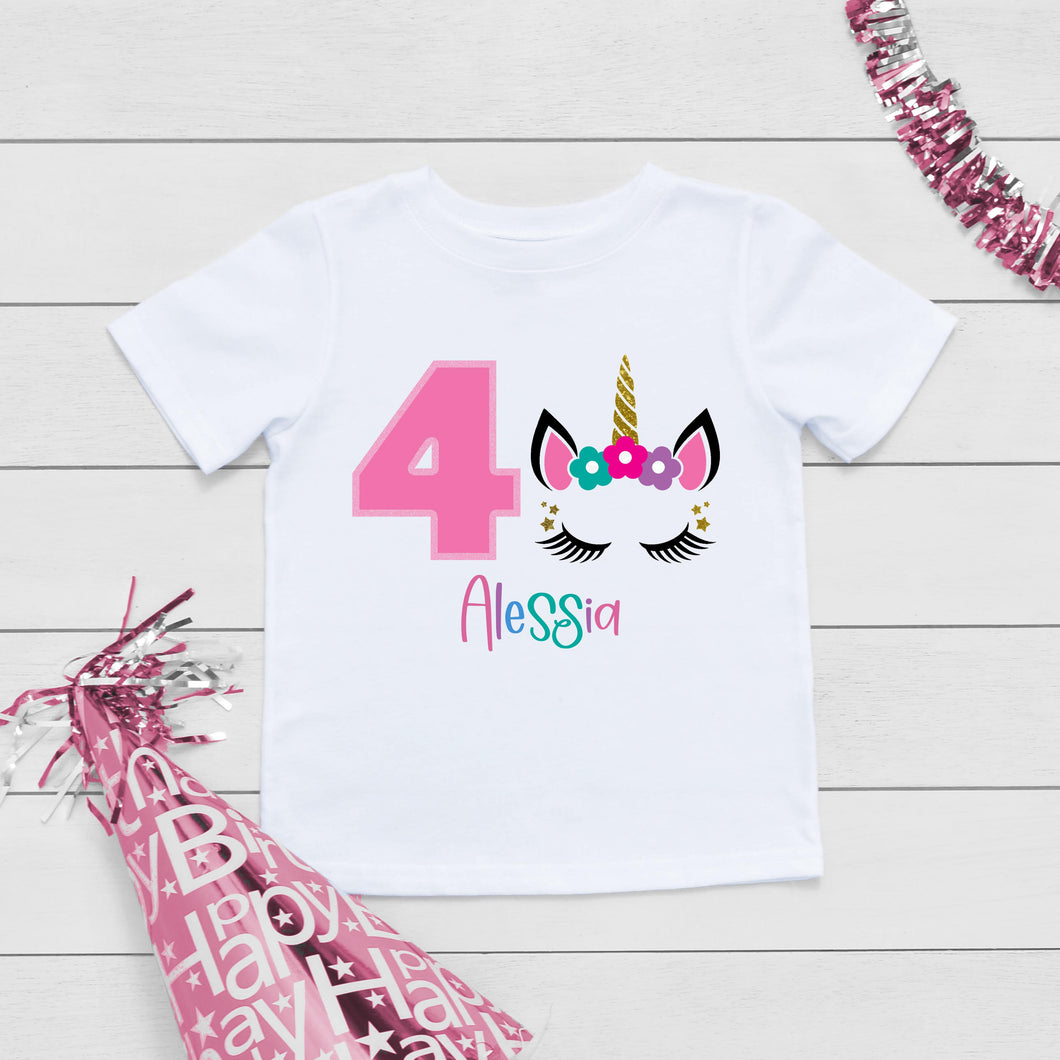 Unicorn Four Birthday T-Shirt