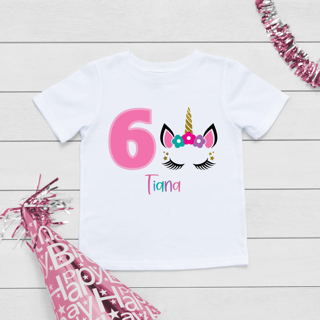 Unicorn Six Birthday T-Shirt