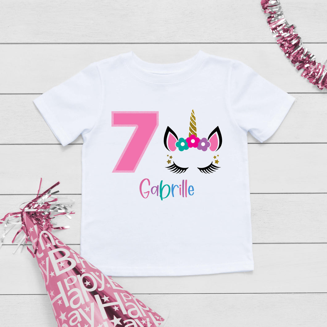 Unicorn Seven Birthday T-Shirt