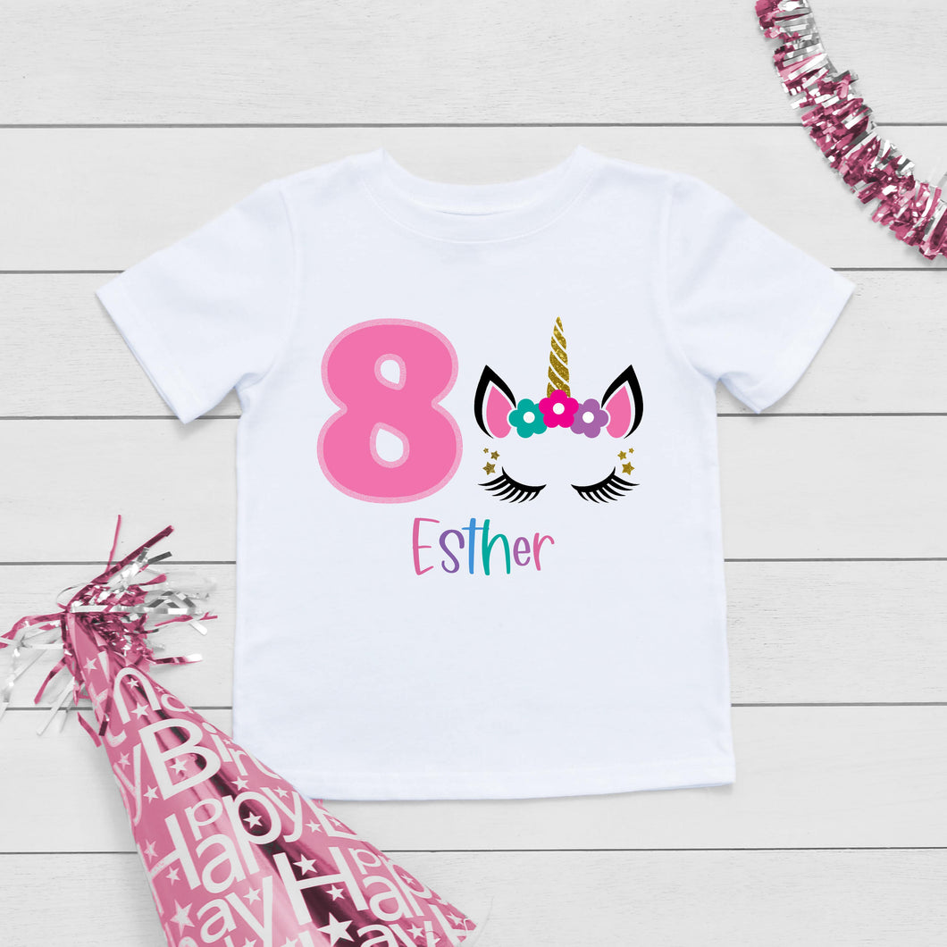 Unicorn Eight Birthday T-Shirt