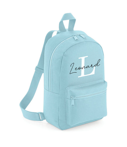 Blue Initial and Name Bag