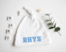 Load image into Gallery viewer, Baby Knotted Hat - Blue Design
