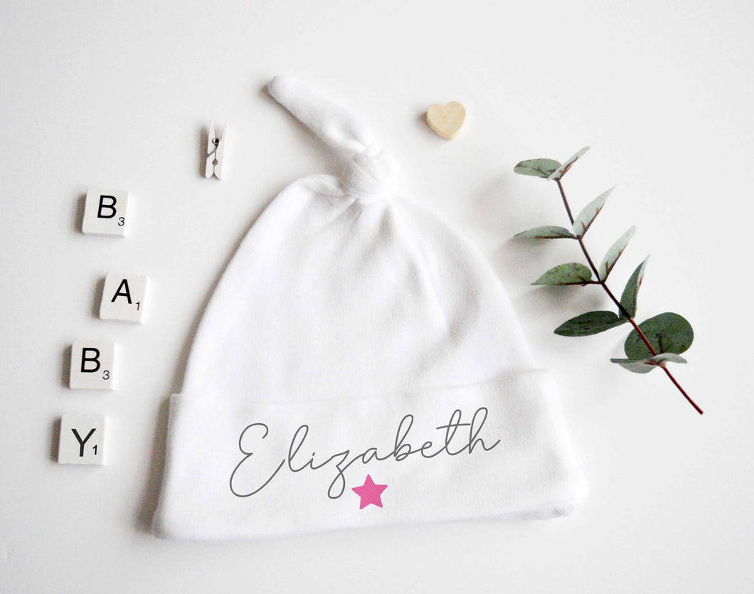 Baby Knotted Hat - Pink Design