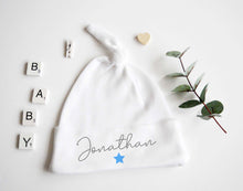 Load image into Gallery viewer, Baby Knotted Hat - Blue Design
