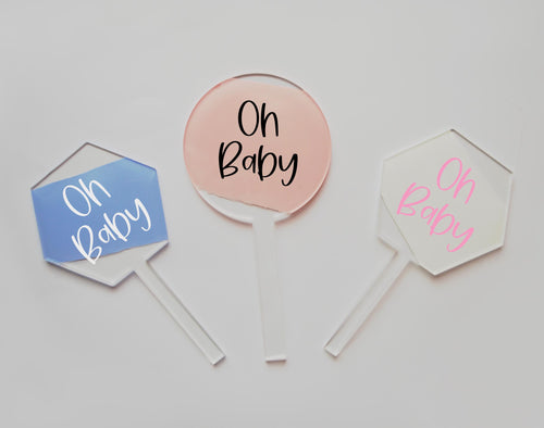 Oh Baby Acrylic Cake Topper