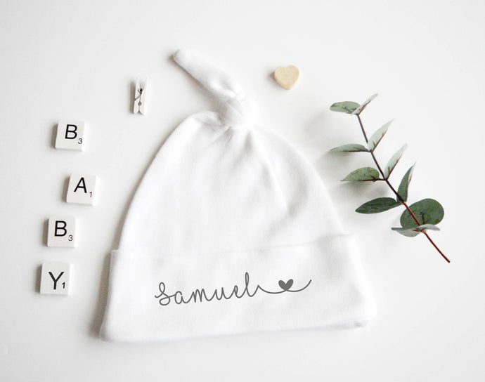 Baby Knotted Hat - Grey Design