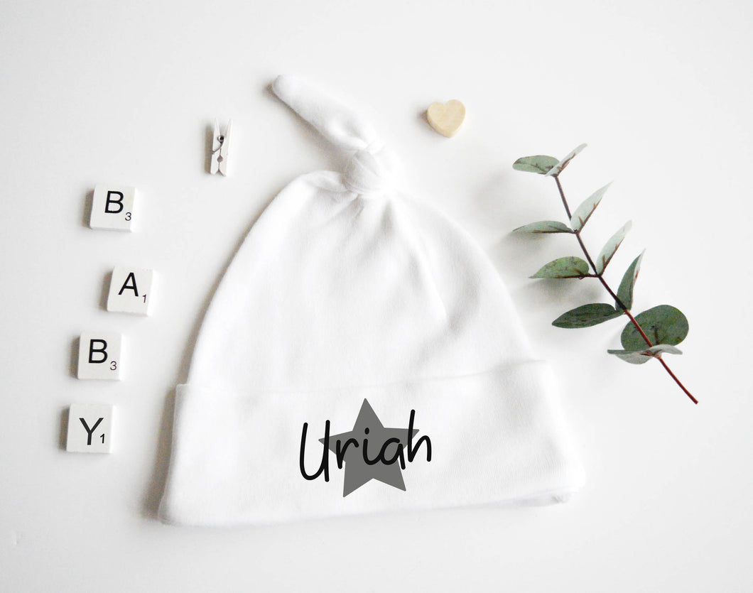 Baby Knotted Hat - Grey Design